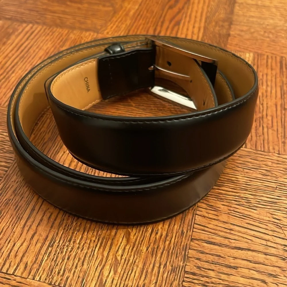 Mens black leather belt